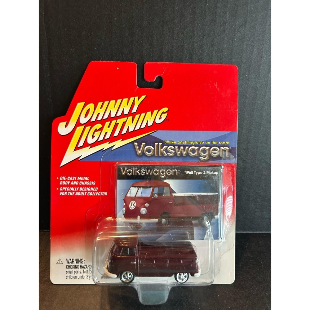 Johnny Lightning 1965 Volkswagen Type 2 Pickup Diecast 1:64 Maroon